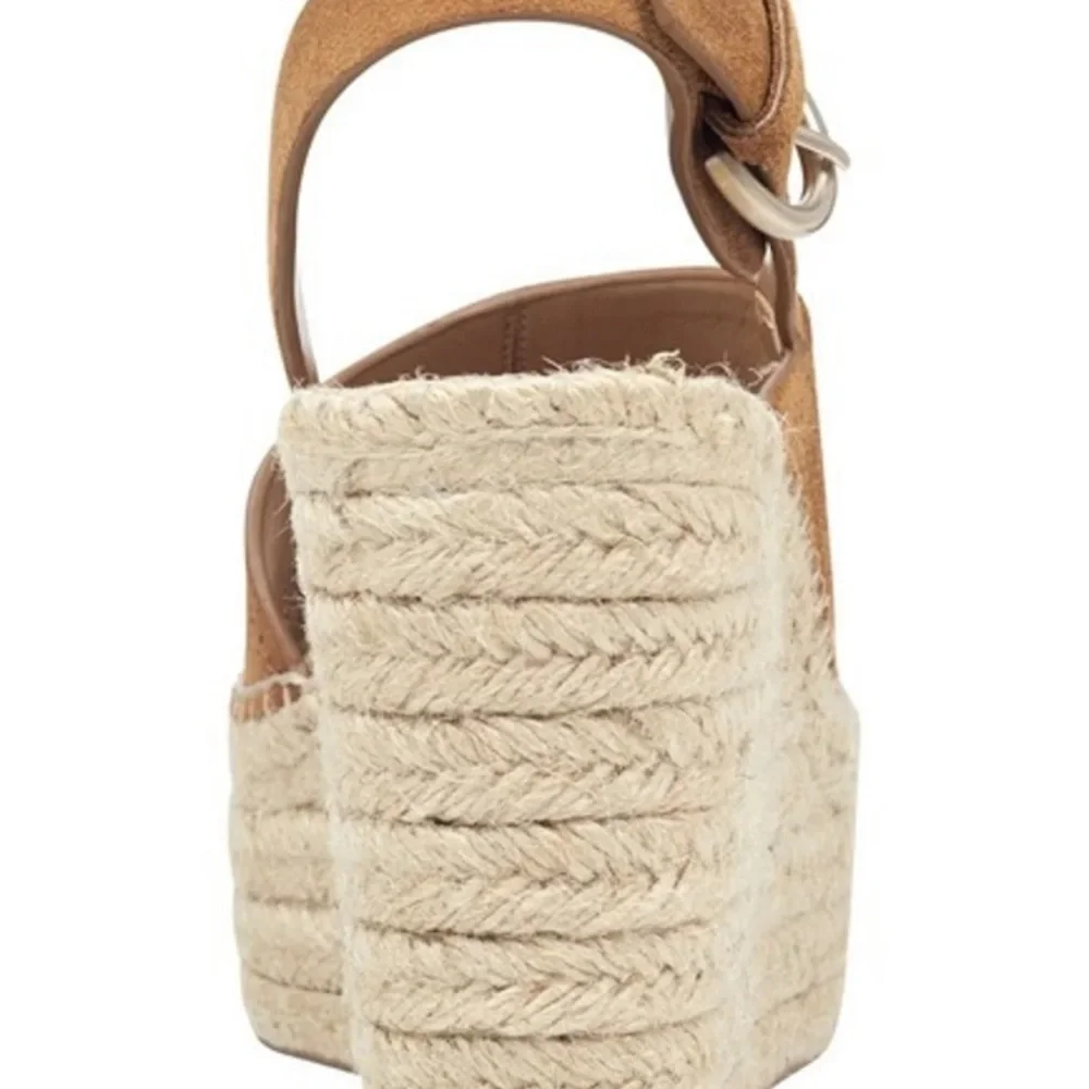 Marc Fisher LTD Andela Espadrille Wedge Sandals Women’s 9.5 Tan Suede NWT